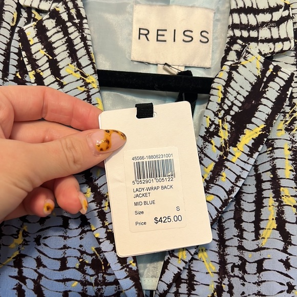 Reiss Silk Printed Blazer Jacket - Picture 4 of 13